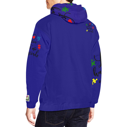 Fairlings Delight's Autism- Love has no words Men's Hoodie 53086F7 All Over Print Hoodie for Men/Large Size (USA Size) (Model H13)