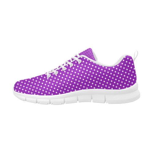 Lavander polka dots Women's Breathable Running Shoes (Model 055)