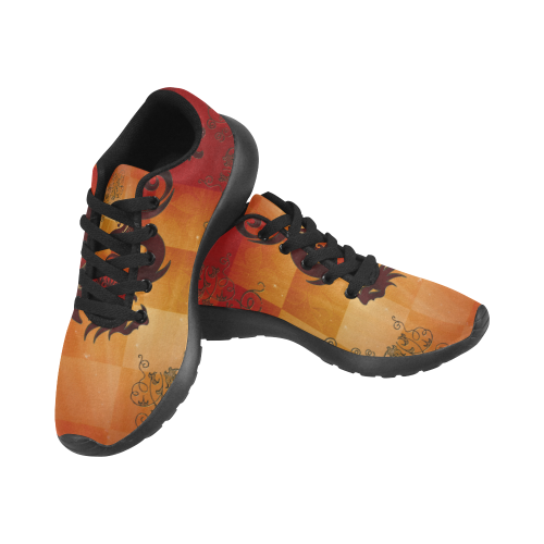 Tribal dragon  on vintage background Men’s Running Shoes (Model 020)