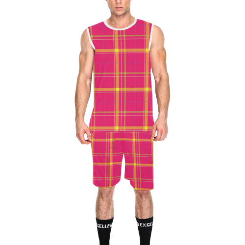PLAID IN PINK All Over Print Basketball Uniform