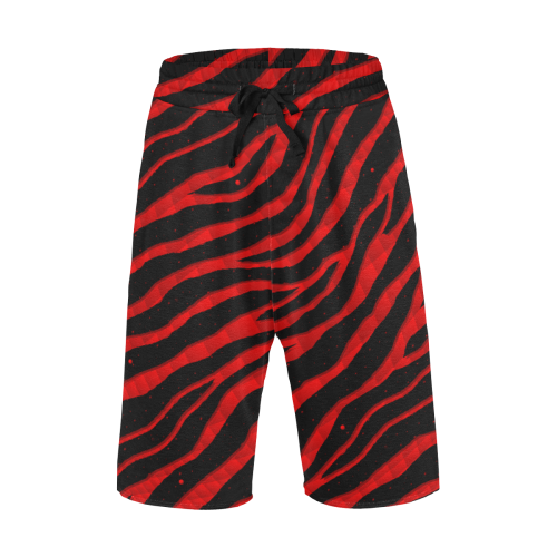 Ripped SpaceTime Stripes - Red Men's All Over Print Casual Shorts (Model L23)
