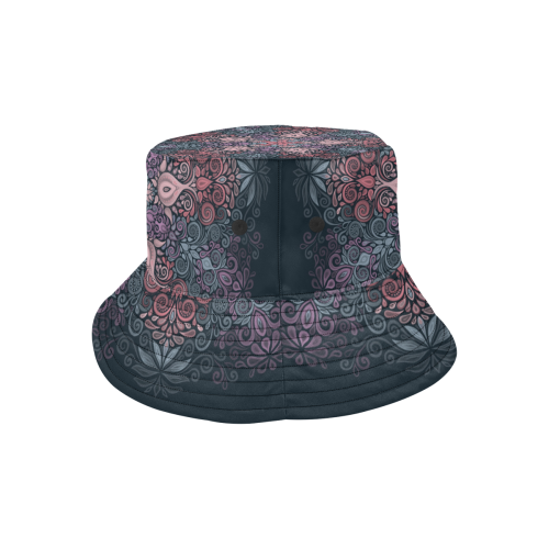 Baroque Garden Watercolor Mandala, pastels All Over Print Bucket Hat
