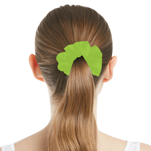 color yellow green All Over Print Hair Scrunchie