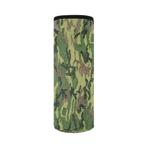 Military Camo Green Woodland Camouflage Neoprene Water Bottle Pouch/Large