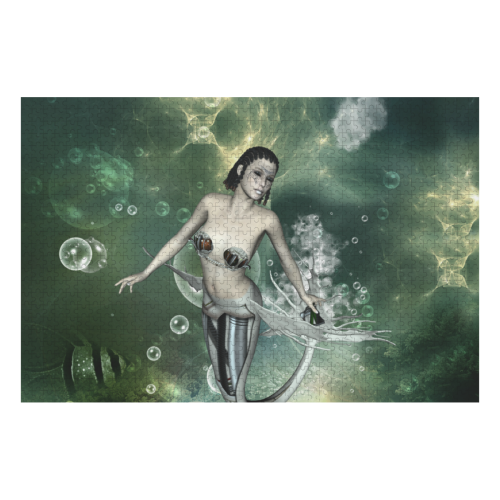 Awesome mermaid in the deep ocean 1000-Piece Wooden Photo Puzzles