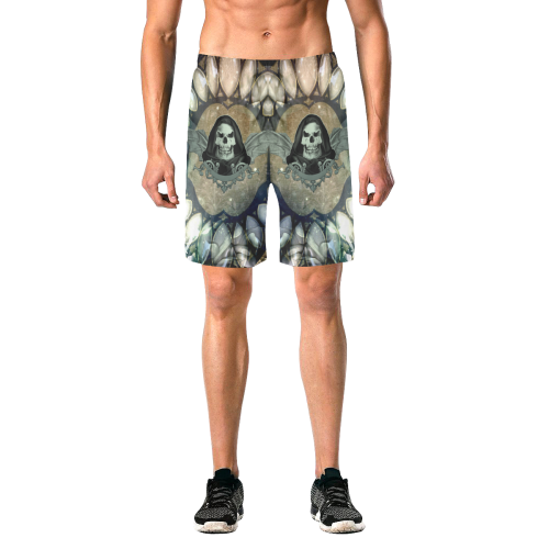 Awesome scary skull Men's All Over Print Elastic Beach Shorts (Model L20)