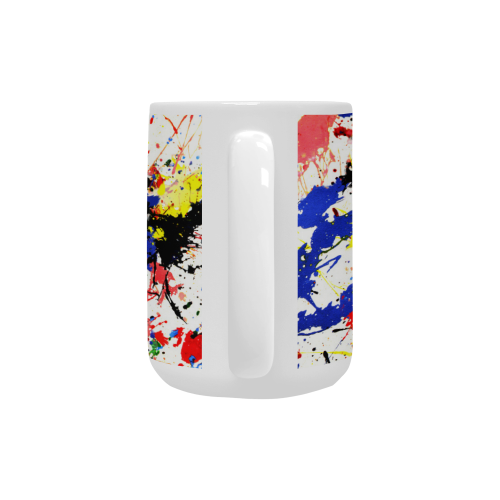 Blue and Red Paint Splatter Custom Ceramic Mug (15OZ)