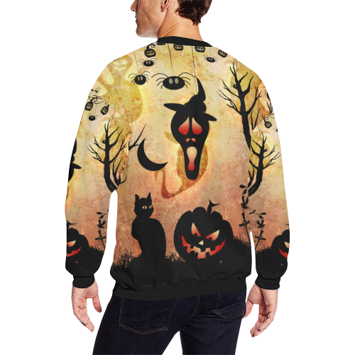 Funny halloween design Men's Oversized Fleece Crew Sweatshirt (Model H18)
