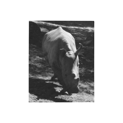 B&W Rhinozeros Quilt 40"x50"