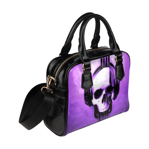 Cool Skulls Purple Mist Metallic Shoulder Handbag (Model 1634)