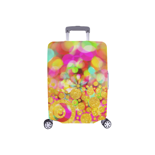 Colored Bokeh Pattern with Glitter Polka Dots Luggage Cover/Small 18"-21"