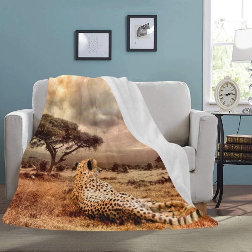 Savanna Cheetah Ultra-Soft Micro Fleece Blanket 60"x80"