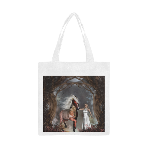 Fantasy horse with fairy Canvas Tote Bag/Small (Model 1700)