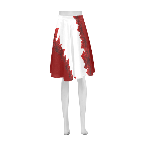 Canada Maple Leaf Skirts Red & White Athena Women's Short Skirt (Model D15)