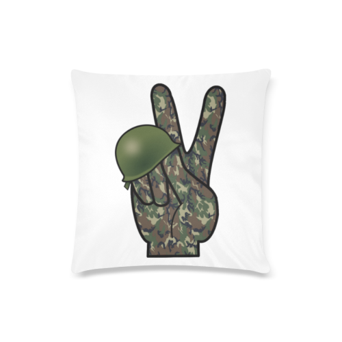 Forest Camouflage Peace Sign on White Custom Zippered Pillow Case 16"x16"(Twin Sides)