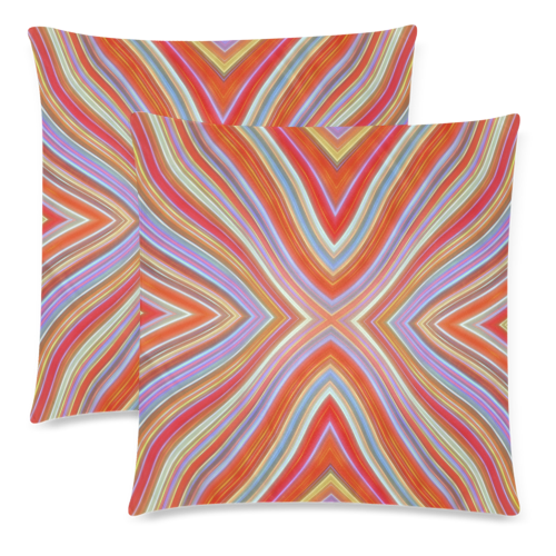 Wild Wavy X Lines 09 Custom Zippered Pillow Cases 18"x 18" (Twin Sides) (Set of 2)