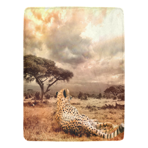 Savanna Cheetah Ultra-Soft Micro Fleece Blanket 60"x80"