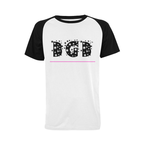 BGB LOGO BLACK PINK LINE Men's Raglan T-shirt Big Size (USA Size) (Model T11)