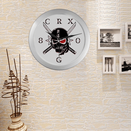 KILLA NINJA TIME Silver Color Wall Clock
