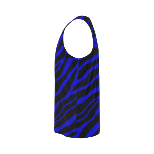 Ripped SpaceTime Stripes - Blue All Over Print Tank Top for Men (Model T43)