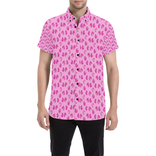 Rose petals Men's All Over Print Short Sleeve Shirt/Large Size (Model T53)