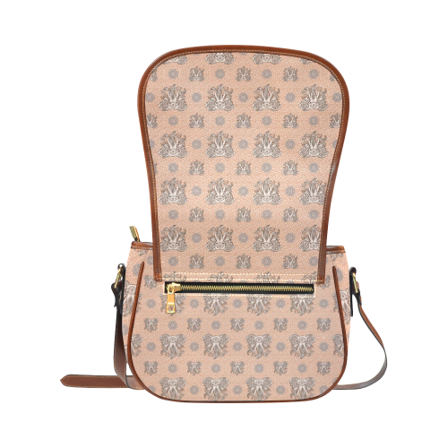 Ethnic Elephant Mandala Pattern Saddle Bag/Small (Model 1649) Full Customization
