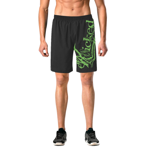 Wicked Green Shorts Men's All Over Print Elastic Beach Shorts (Model L20)