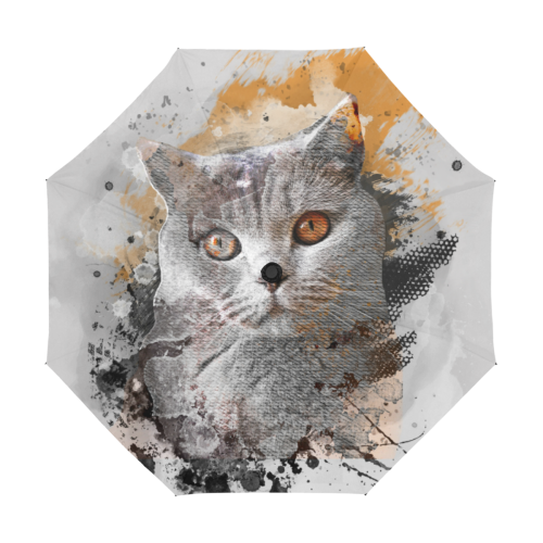 cat kitty art #cat #kitty Anti-UV Auto-Foldable Umbrella (U09)
