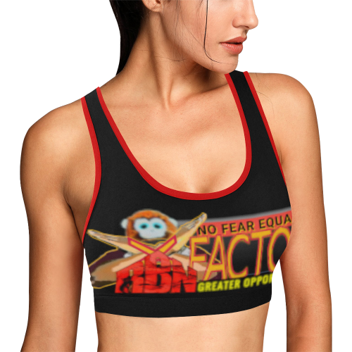 TOP (Red/black) - RBN XFACTOR Women's All Over Print Sports Bra (Model T52)