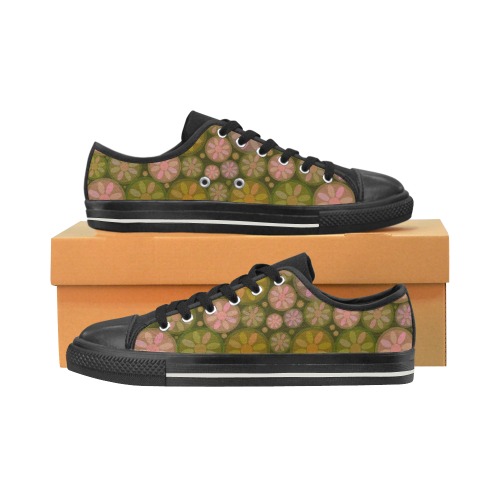 zappwaits flower  4 Women's Classic Canvas Shoes (Model 018)