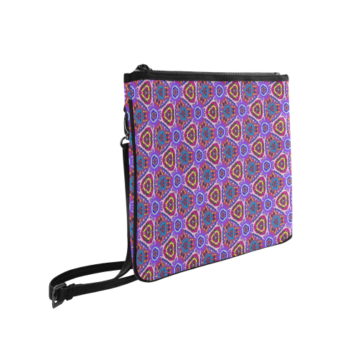 Purple Doodles - Hidden Smiles Slim Clutch Bag (Model 1668)