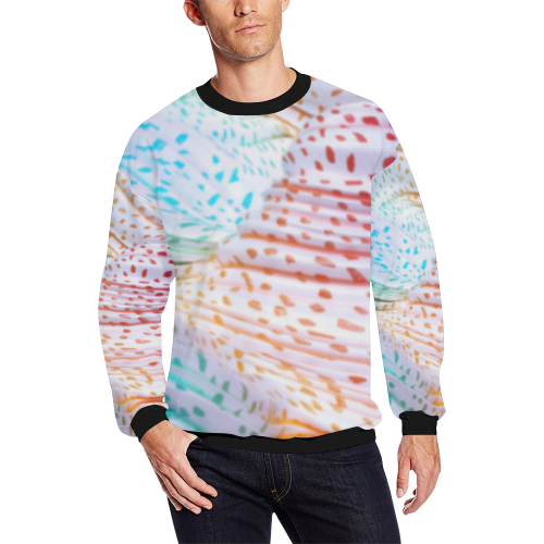 color waves All Over Print Crewneck Sweatshirt for Men/Large (Model H18)