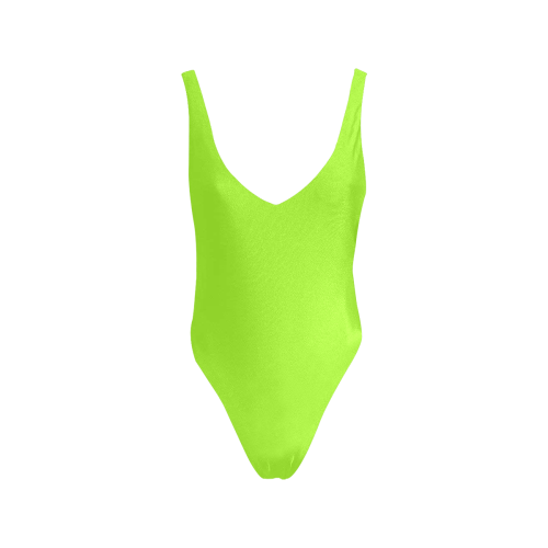 color green yellow Sexy Low Back One-Piece Swimsuit (Model S09)