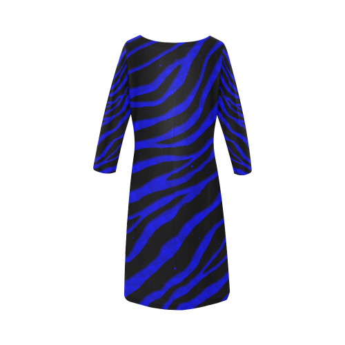 Ripped SpaceTime Stripes - Blue Round Collar Dress (D22)