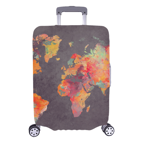 world map #world #map Luggage Cover/Large 26"-28"