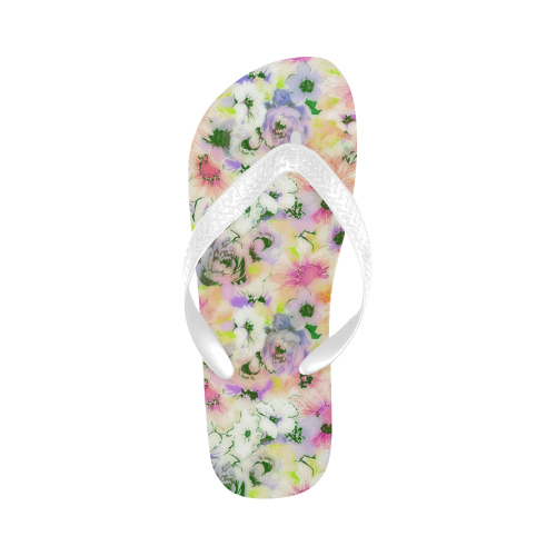 pretty spring floral Flip Flops for Men/Women (Model 040)