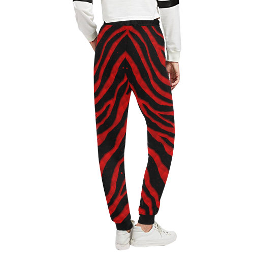 Ripped SpaceTime Stripes - Red Unisex All Over Print Sweatpants (Model L11)
