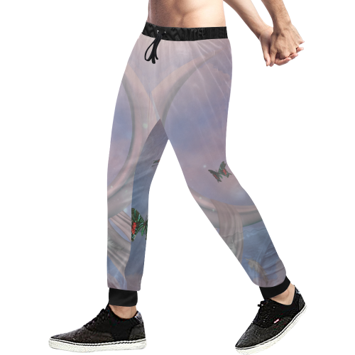 The moon with butterflies Men's All Over Print Sweatpants (Model L11)