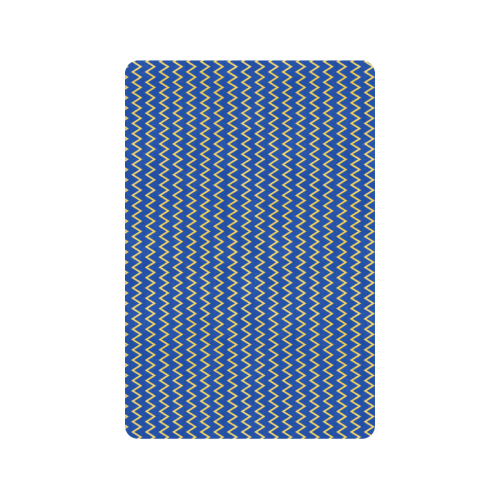 chevron Jaune/Bleu Doormat 24"x16" (Black Base)