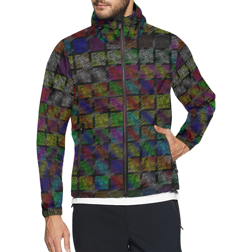 Ripped SpaceTime Stripes Collection Unisex All Over Print Windbreaker (Model H23)