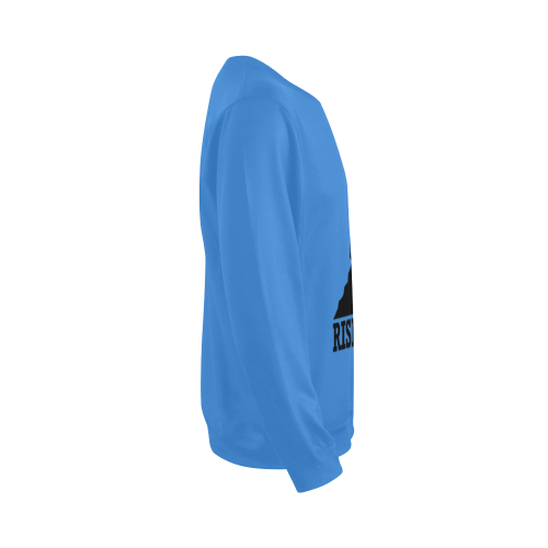 Crewneck Sweatshirt for Men (Black & Blue) All Over Print Crewneck Sweatshirt for Men (Model H18)