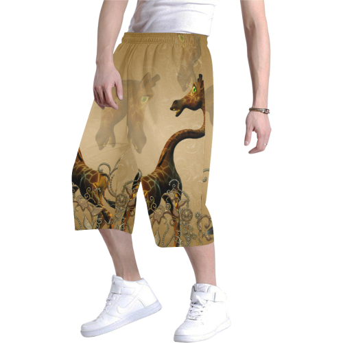 Little frightened giraffe Men's All Over Print Baggy Shorts (Model L37)
