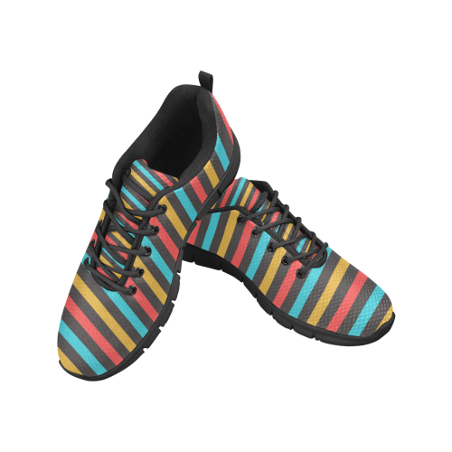 retro stripe Men's Breathable Running Shoes (Model 055)
