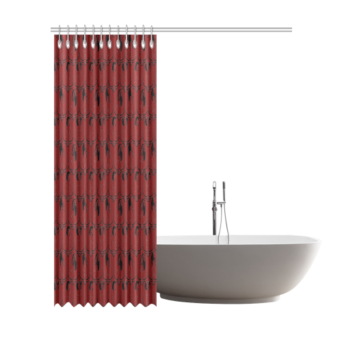 1890s Burly-Q Red Shower Curtain 72"x84"