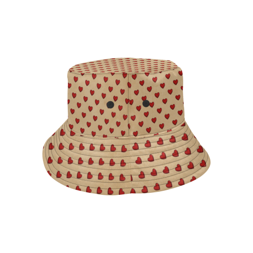 RETRO HEARTS PATTERN LADYLIKE All Over Print Bucket Hat
