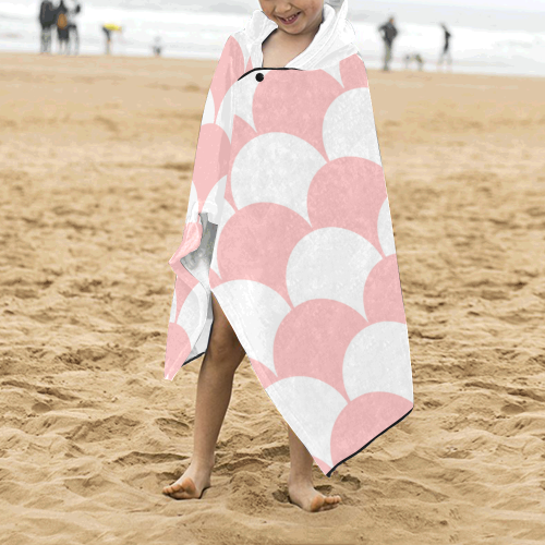 Abstract  pattern - pink and white. Kids' Hooded Bath Towels