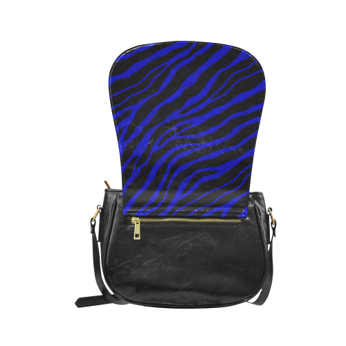Ripped SpaceTime Stripes - Blue Classic Saddle Bag/Large (Model 1648)
