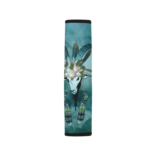 The billy goat with feathers and flowers Car Seat Belt Cover 7''x10''