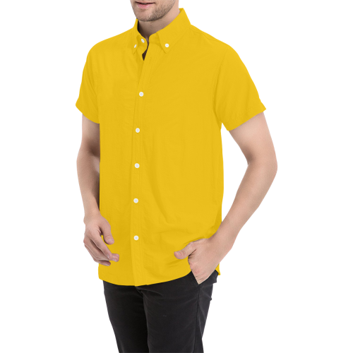 color mango Men's All Over Print Short Sleeve Shirt (Model T53)
