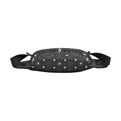 Funny little Skull pattern, B&W by JamColors Fanny Pack/Large (Model 1676)
